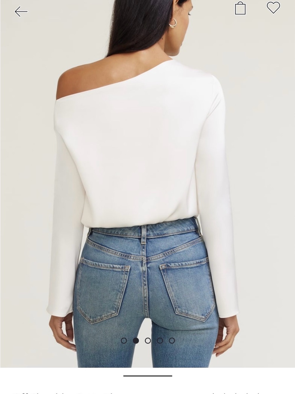 Dynamite One-Shoulder White Long-Sleeve Blouse